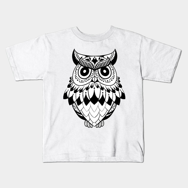 Cute Owl Kids T-Shirt by MeksFashion